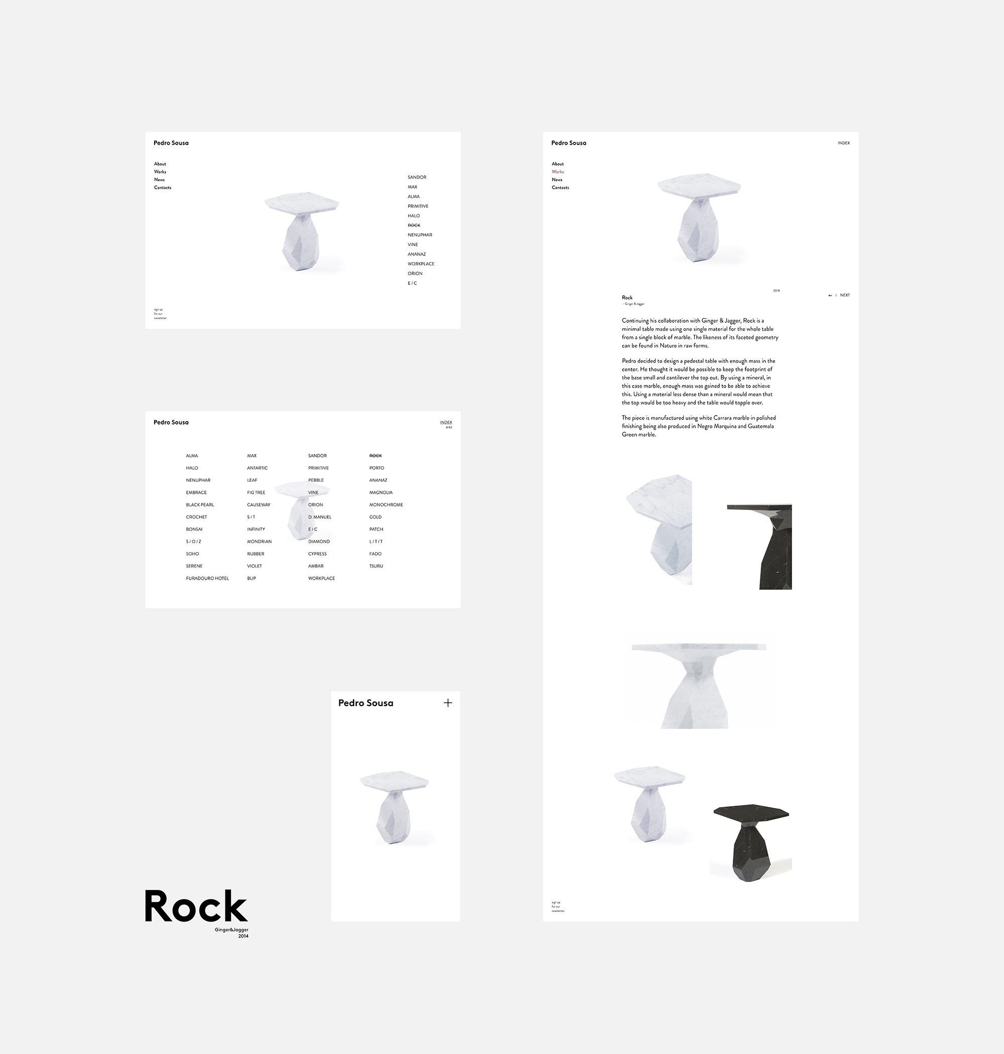 Pedro Sousa Design Studio products on devices mockup